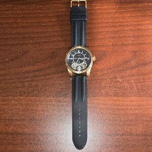 GUESS Men's U18511G1 Complex Statement Black & Gold-Tone Silicone Sport Watch